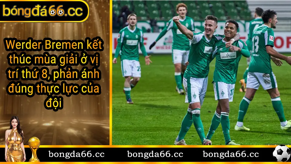 Werder Bremen xếp thứ 8 trên bảng xếp hạng Bundesliga