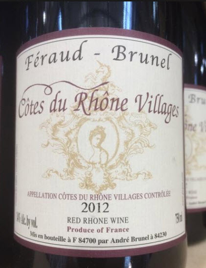 2012 Feraud-Brunel Cotes-du-Rhone lable