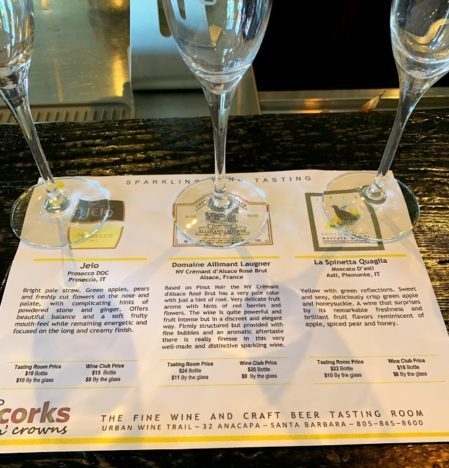 Corks and Crowns Flight Central Coast Wine Country